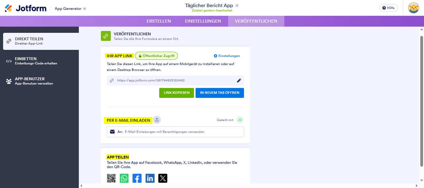 Wie Sie Jotform Apps mit Anderen teilen können Image-1