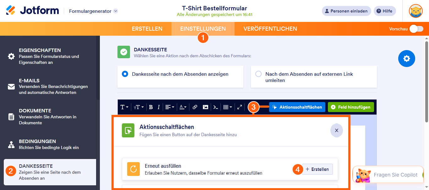 Wie füllt man dasselbe Formular mit Daten aus einer früheren Übermittlung vor? Image-1