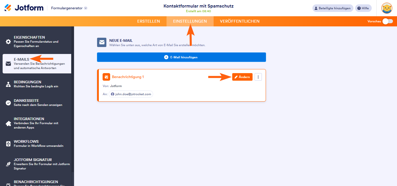 Wie Sie die E-Mail-Vorlage für Benachrichtigungen und automatische Antworten bearbeiten Image-1