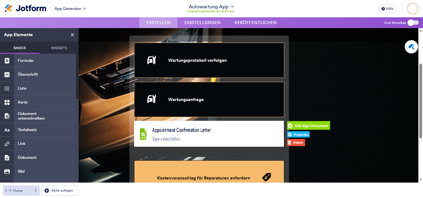 Hinzufügen einer elektronischen Signatur im Jotform App Generator Image-3