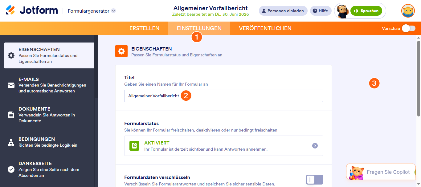 Wie Sie den Titel oder Namen Ihres Formulars ändern Image-4