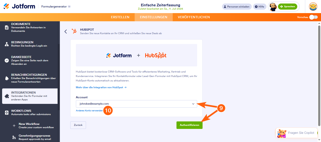 Wie Sie Jotform in HubSpot CRM integrieren Image-7