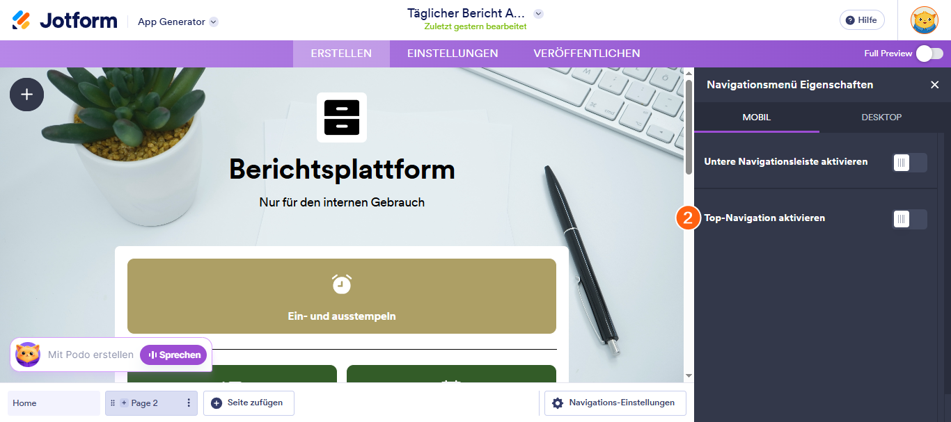 Wie Sie eine mehrseitige App mit Jotform Apps erstellen Image-6