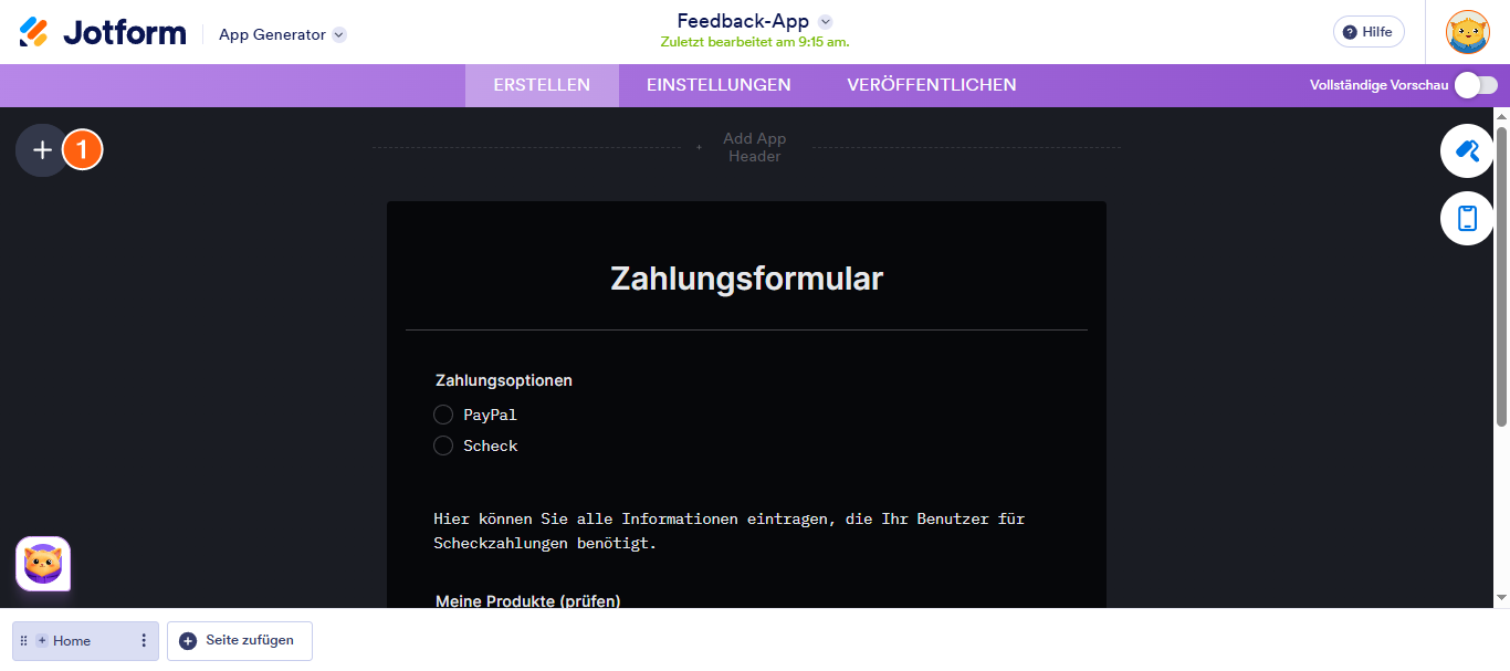 Hinzufügen einer elektronischen Signatur im Jotform App Generator Image-1