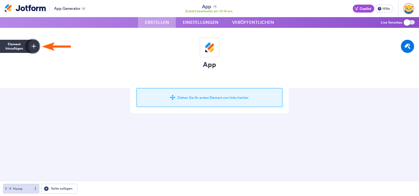 Wie Sie neue Abschnitte in Jotform Apps hinzufügen Image-1