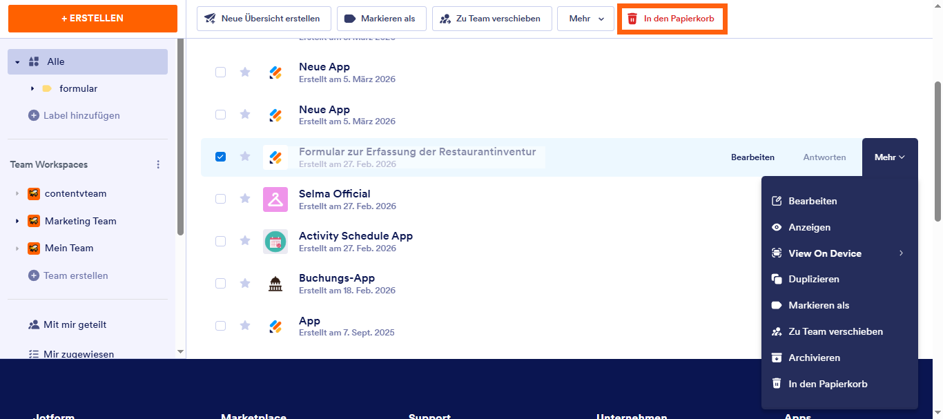 Wie Sie Apps in Jotform Apps deaktivieren oder löschen Image-7