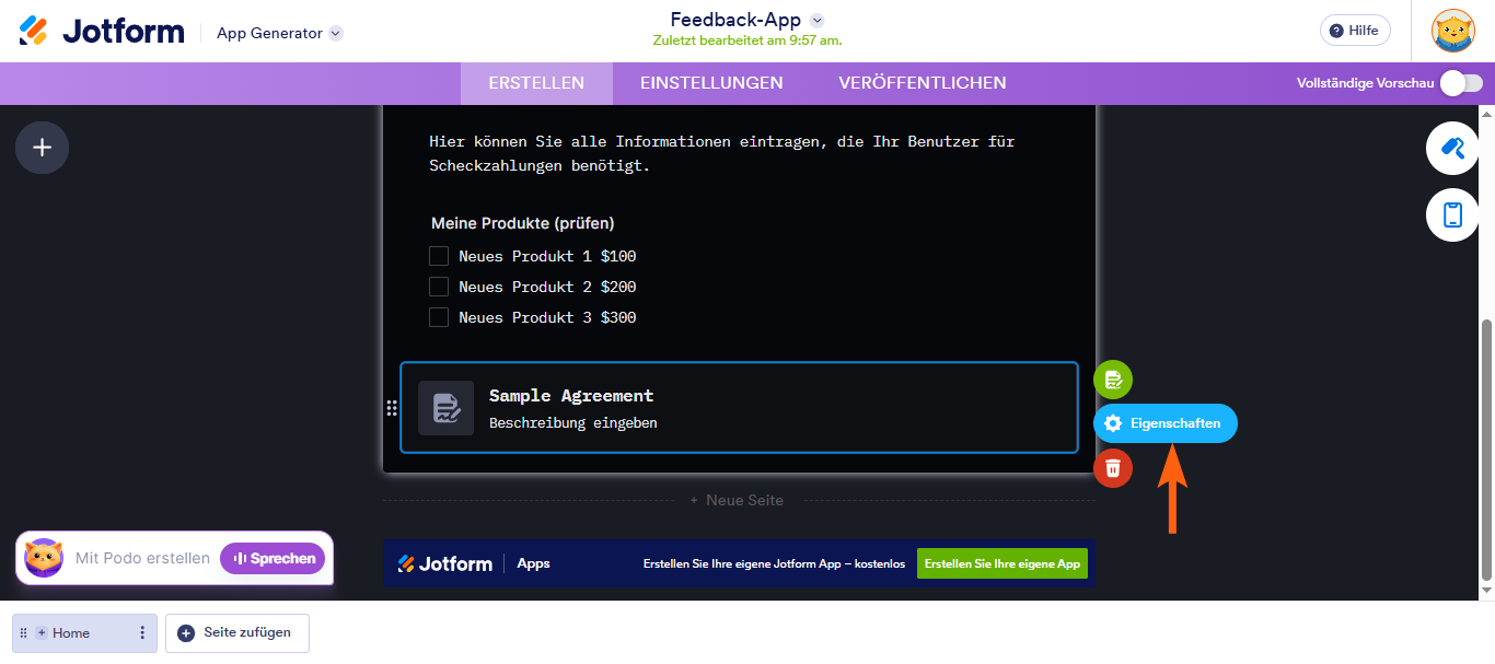 Hinzufügen einer elektronischen Signatur im Jotform App Generator Image-5