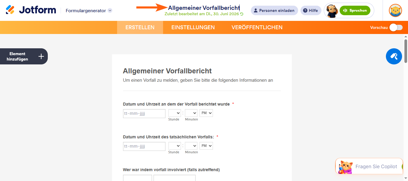 Wie Sie den Titel oder Namen Ihres Formulars ändern Image-5