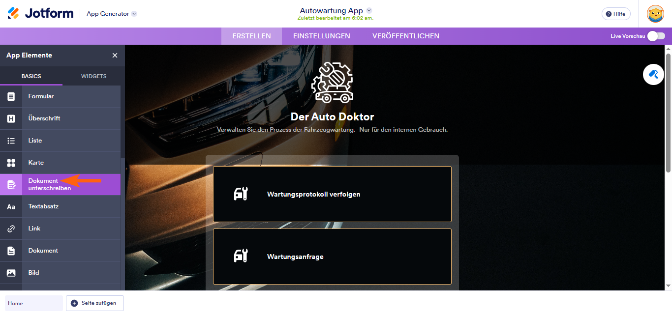 Hinzufügen einer elektronischen Signatur im Jotform App Generator Image-2