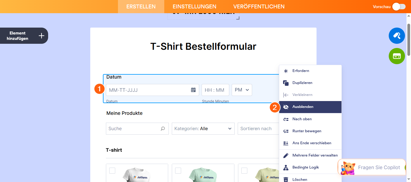 Wie Sie Formularelemente ausblenden Image-1