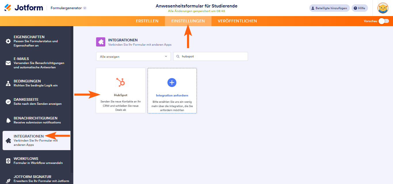 Wie Sie Jotform in HubSpot CRM integrieren Image-1