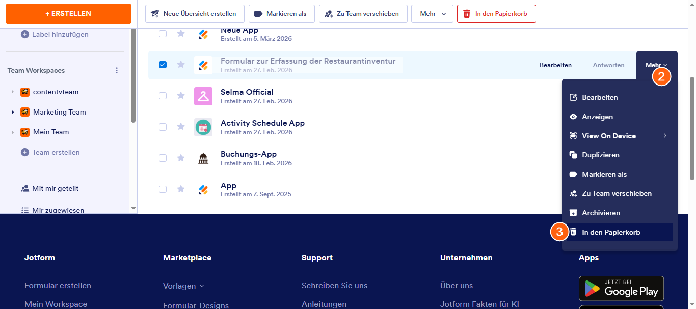 Wie Sie Apps in Jotform Apps deaktivieren oder löschen Image-6