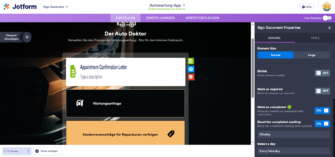Hinzufügen einer elektronischen Signatur im Jotform App Generator Image-5