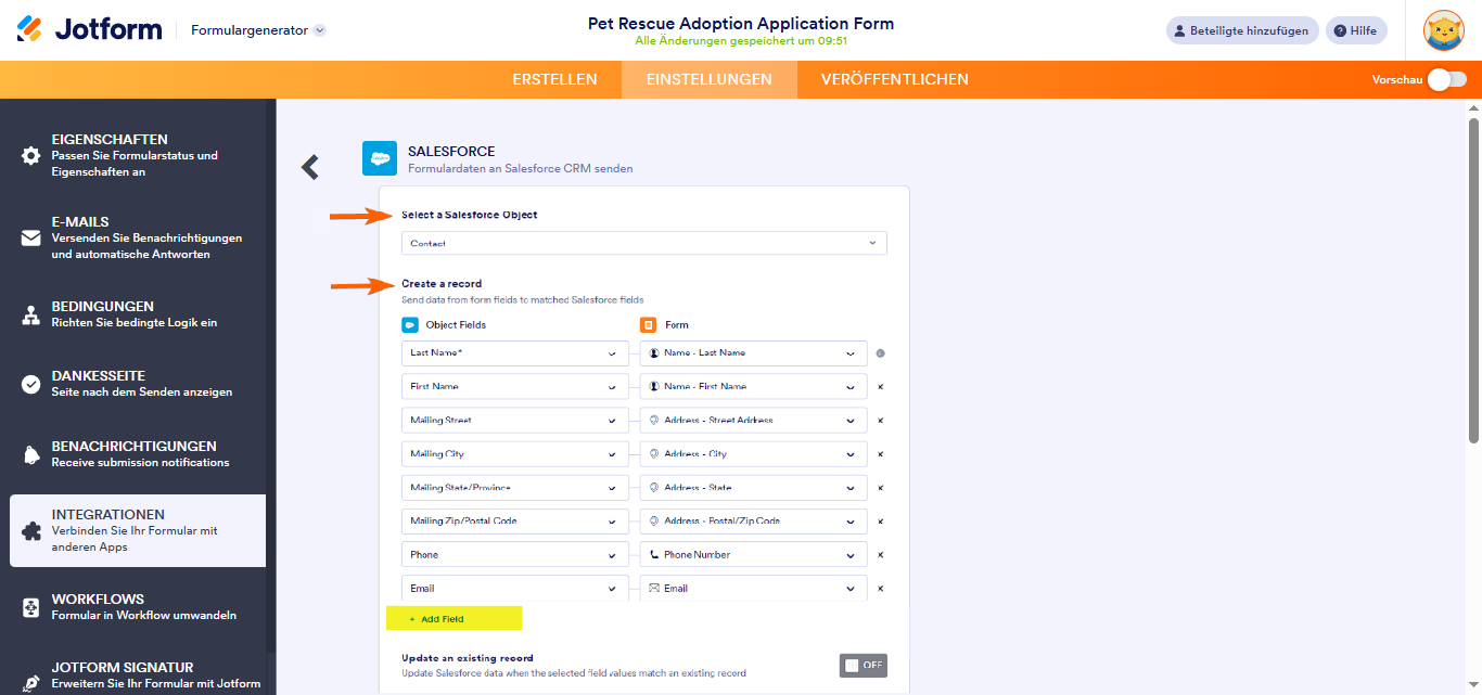 Wie Sie Jotform in Salesforce integrieren Image-4