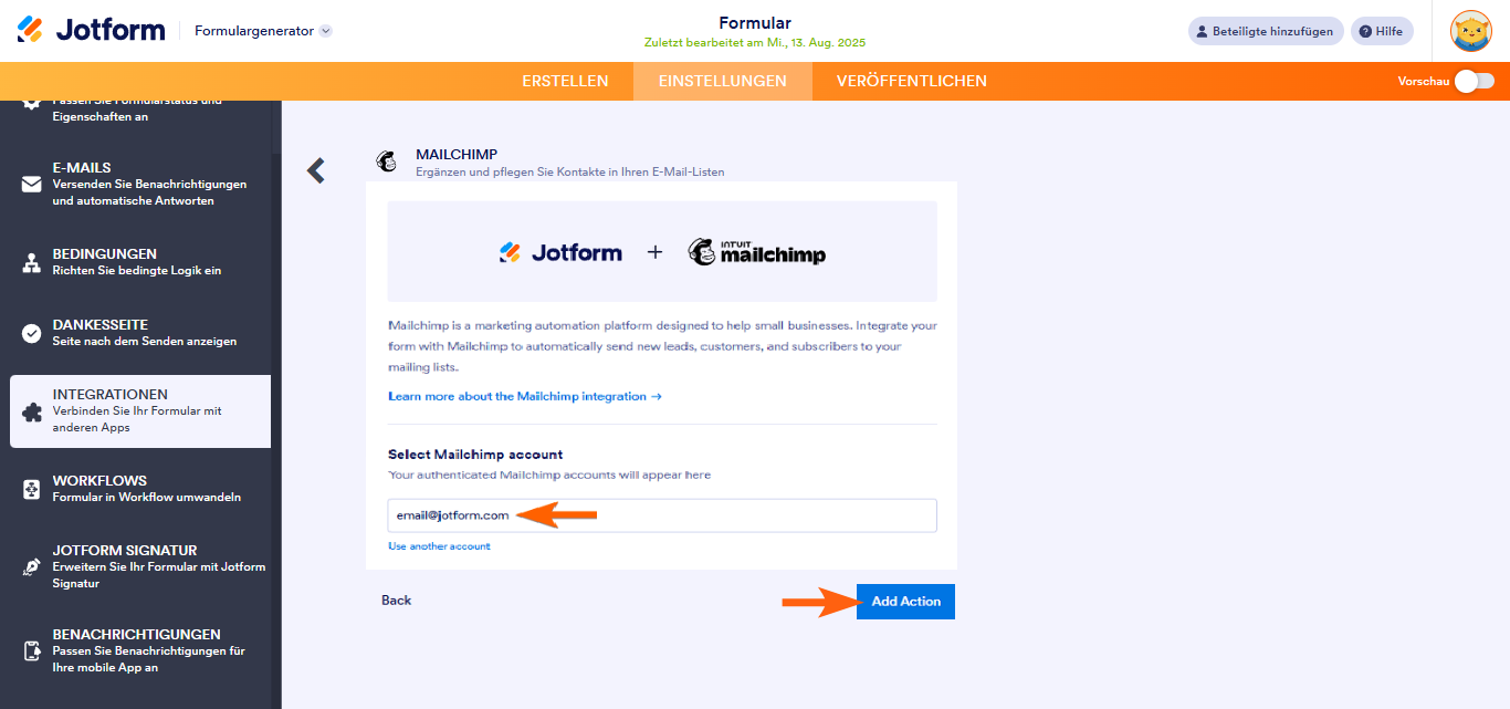 Wie Sie Mailchimp integrieren Image-4