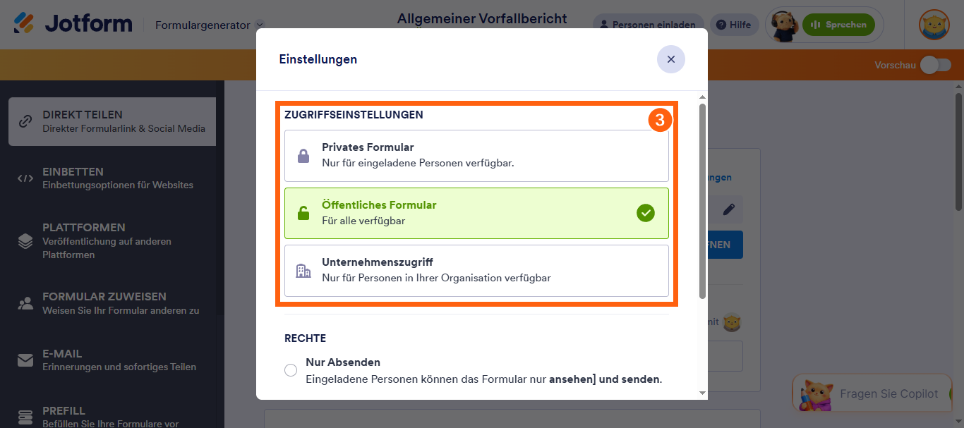 Wie Sie Zugriffseinstellungen eines Formulars ändern Image-2