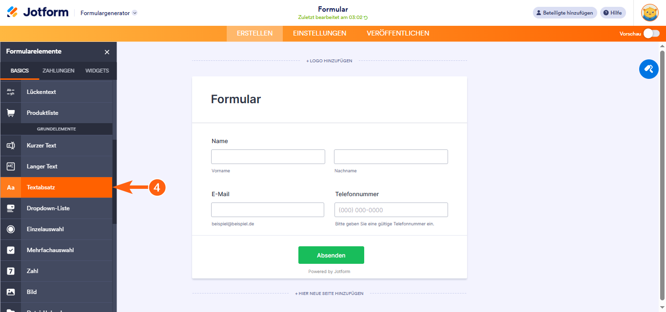 Einen Eingabefeldwert an ein Textabsatzelement übergeben Image-4