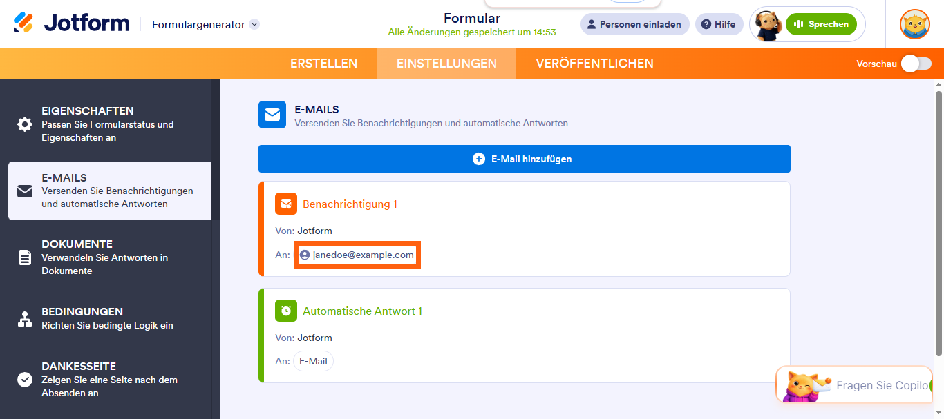 Wie Sie die für die E-Mail-Benachrichtigung verwendete E-Mail-Adresse ändern? Image-6
