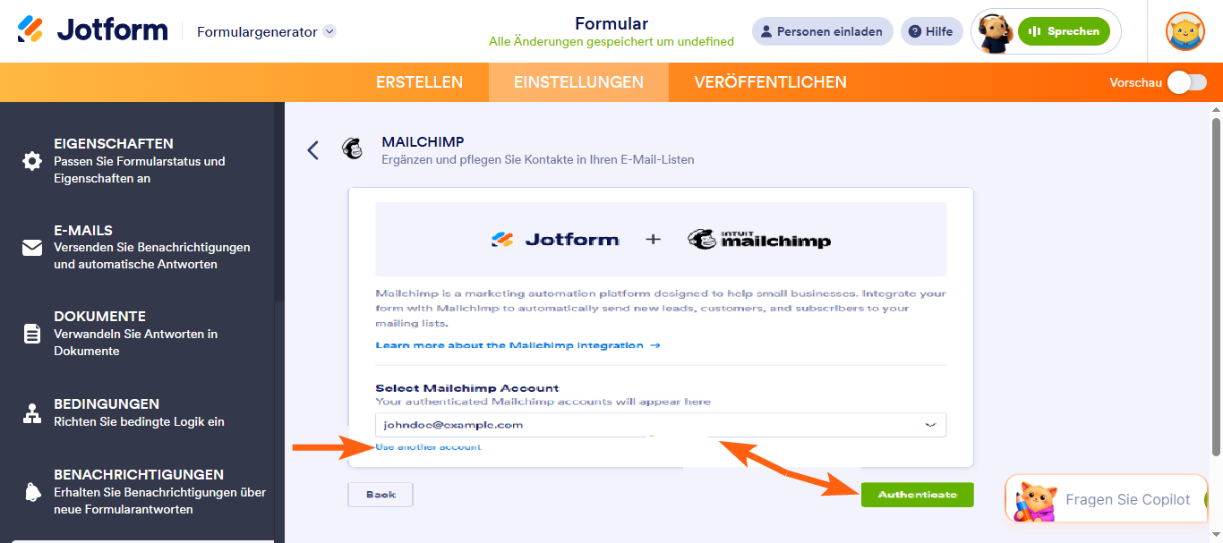 Wie Sie Mailchimp integrieren Image-3