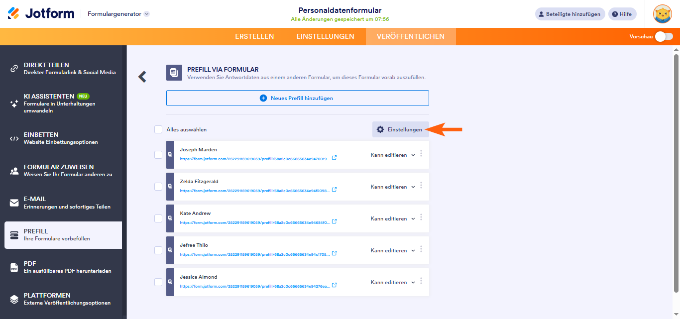 Wie Sie Formularfelder mit Daten aus einem anderen Formular mit Prefill vorbefüllen Image-10