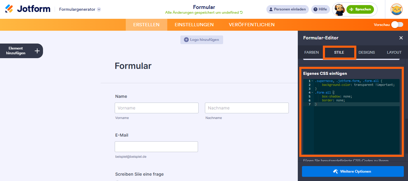 Wie Sie den Formularhintergrund transparent machen Image-6