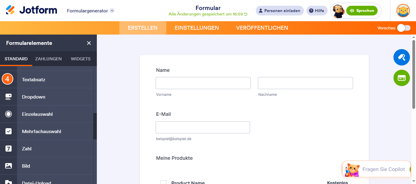 Einen Eingabefeldwert an ein Textabsatzelement übergeben Image-4