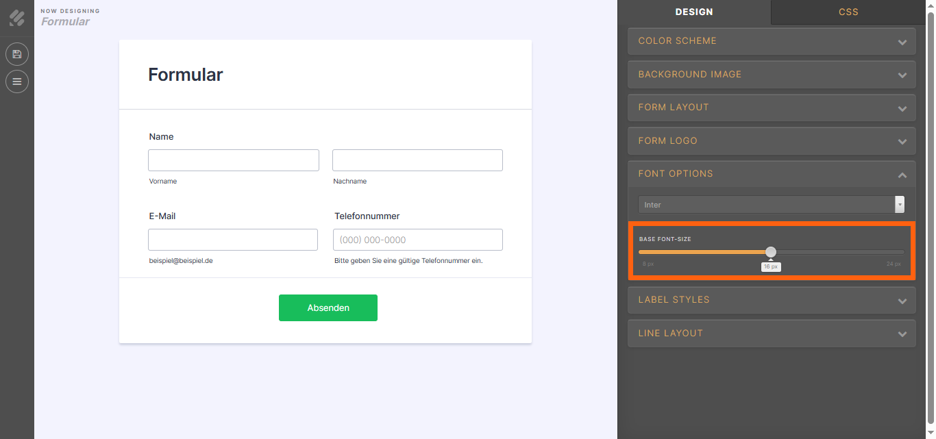 Wie Sie die Schriftgröße in Ihrem Formular ändern Image-5