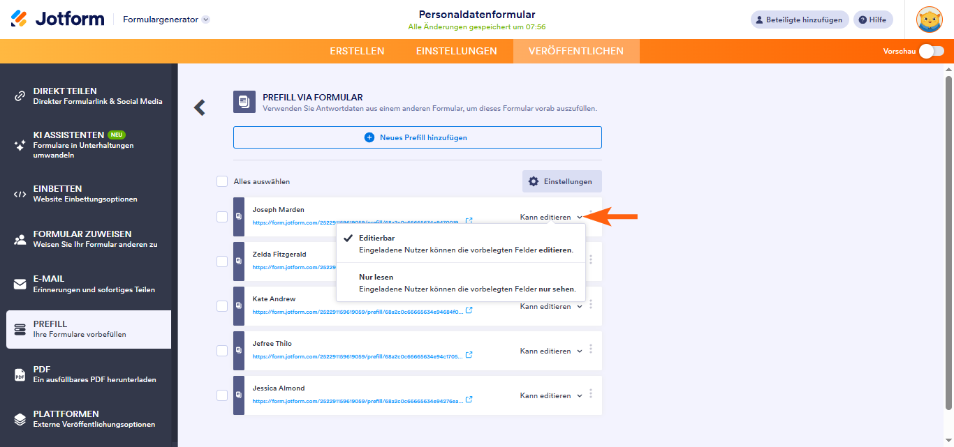 Wie Sie Formularfelder mit Daten aus einem anderen Formular mit Prefill vorbefüllen Image-9