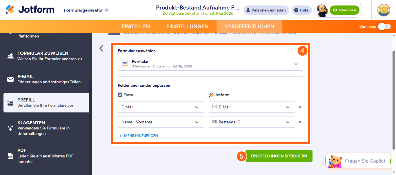 Wie Sie Formularfelder mit Daten aus einem anderen Formular mit Prefill vorbefüllen Image-2