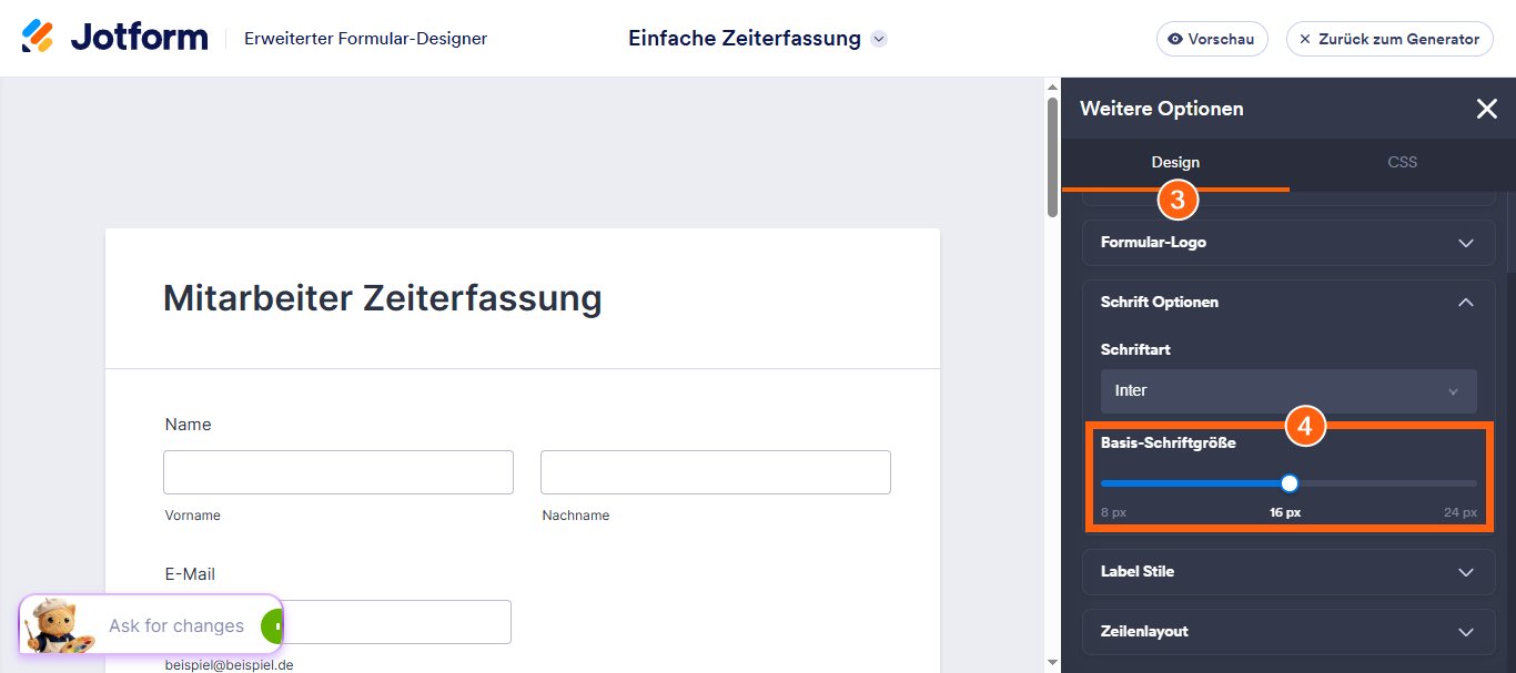 Wie Sie die Schriftgröße in Ihrem Formular ändern Image-5
