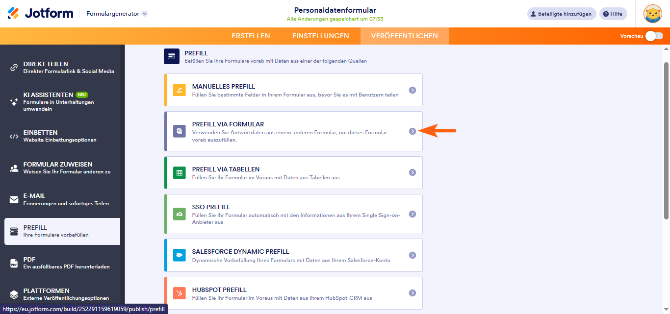 Wie Sie Formularfelder mit Daten aus einem anderen Formular mit Prefill vorbefüllen Image-1