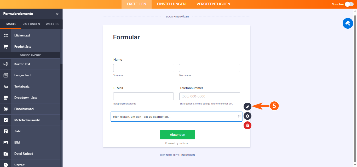 Einen Eingabefeldwert an ein Textabsatzelement übergeben Image-5