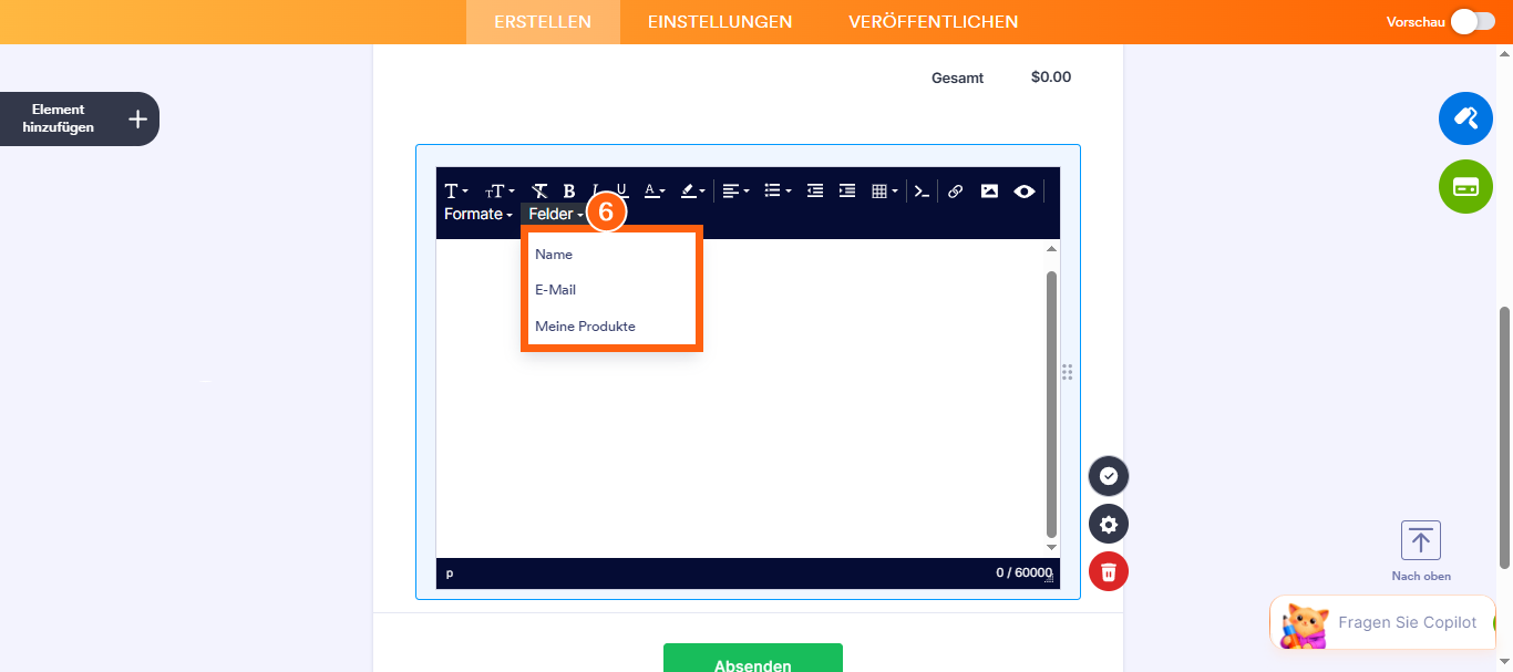 Einen Eingabefeldwert an ein Textabsatzelement übergeben Image-6
