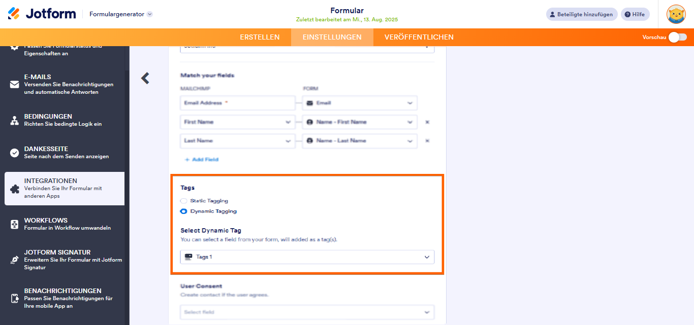 Wie Sie Mailchimp integrieren Image-7