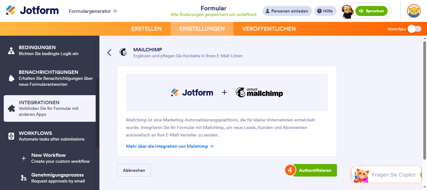 Wie Sie Mailchimp integrieren Image-2