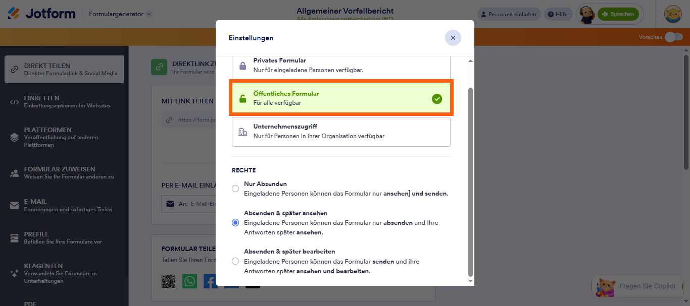Wie Sie Zugriffseinstellungen eines Formulars ändern Image-3