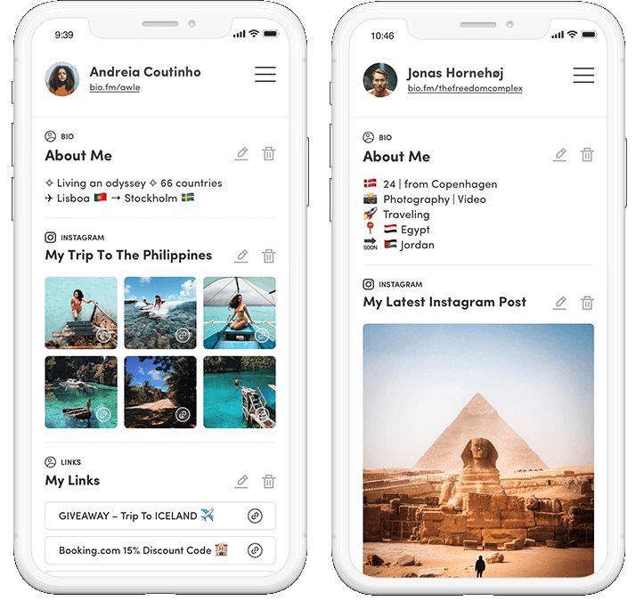 Interface de utilizador do bio