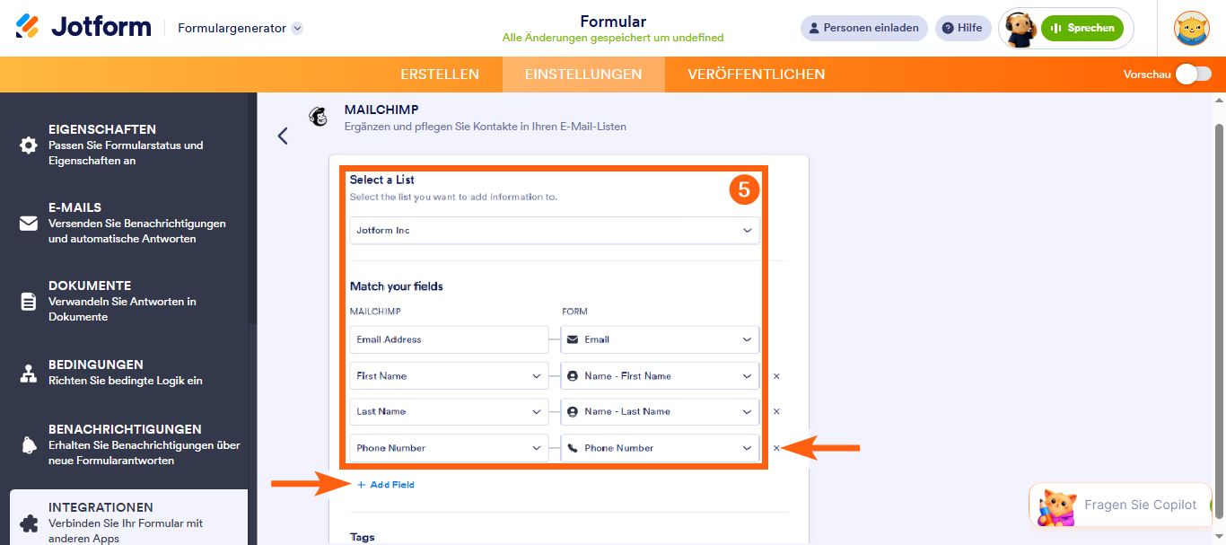 Wie Sie Mailchimp integrieren Image-4