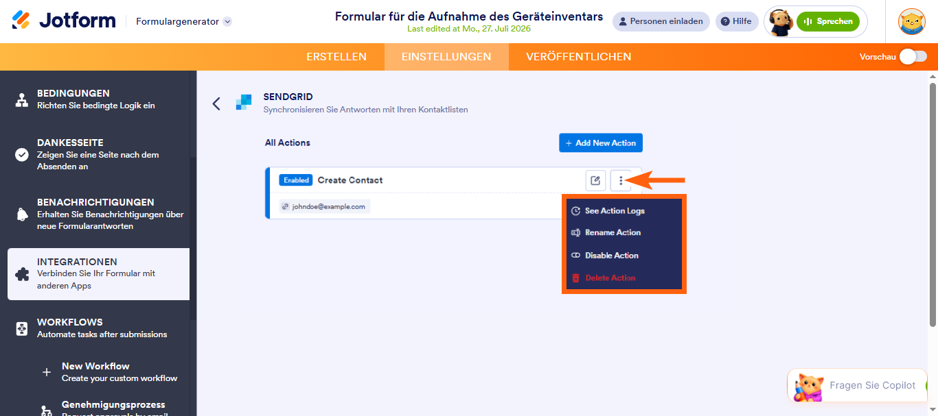 Wie Sie Ihr Formular in SendGrid integrieren können Image-5