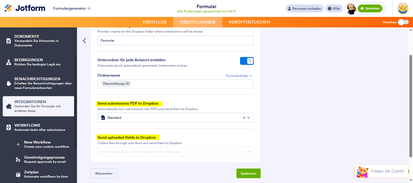 Mit Jotform zu Dropbox hochladen Image-5