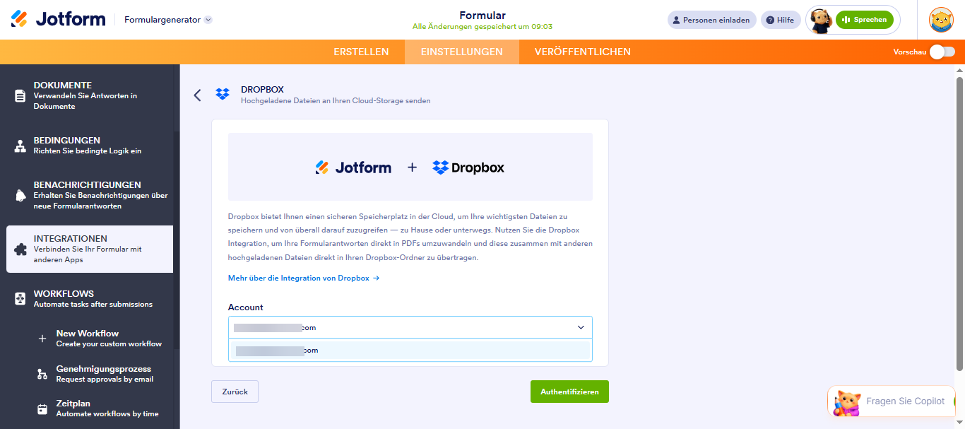 Mit Jotform zu Dropbox hochladen Image-3