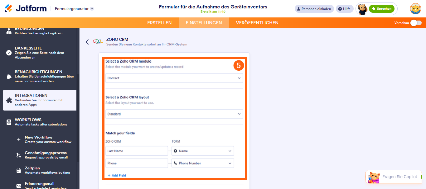 Wie Sie Jotform in Zoho CRM integrieren Image-4