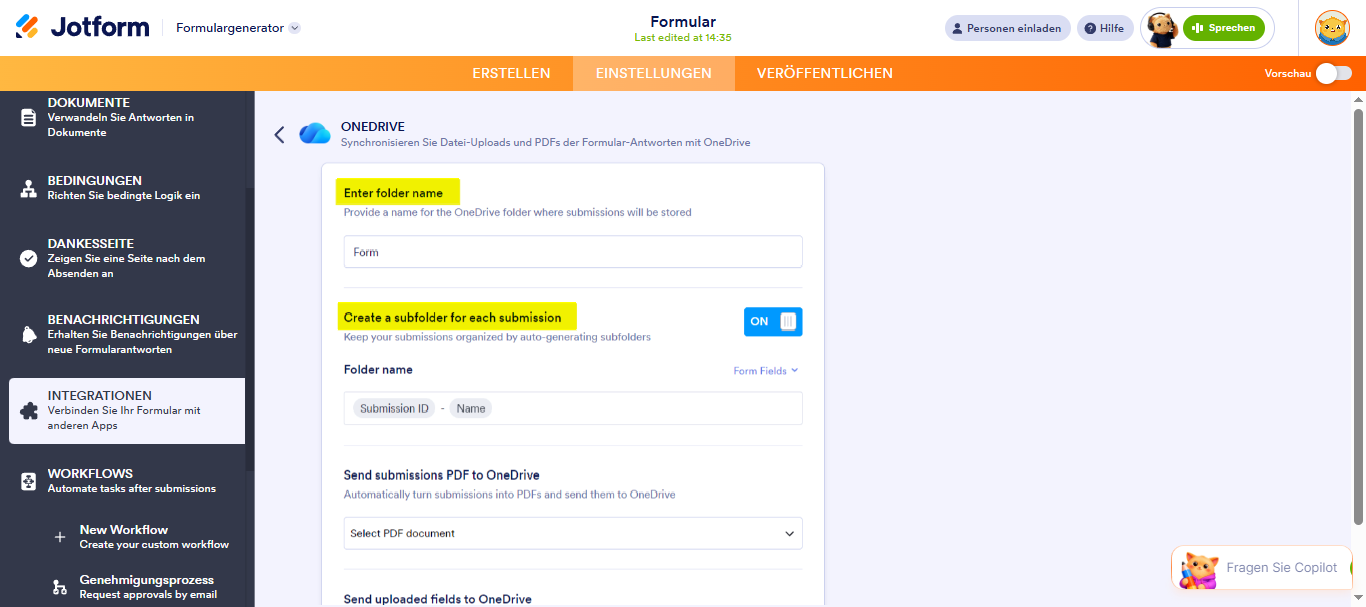 Wie Sie Jotform in OneDrive integrieren Image-4
