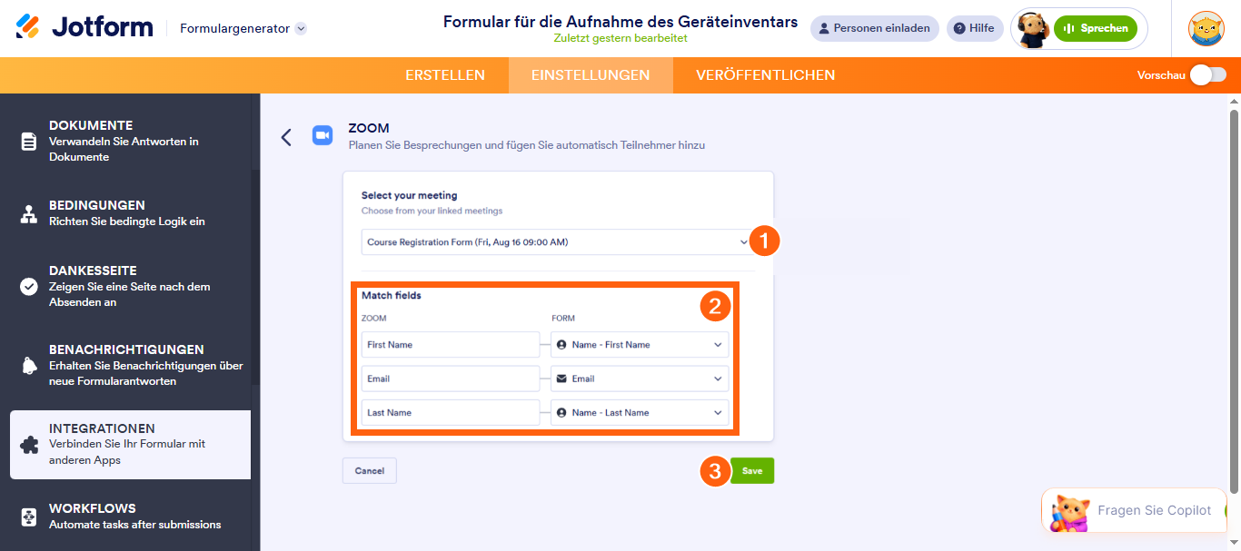 Wie Sie Jotform in Zoom integrieren Image-9