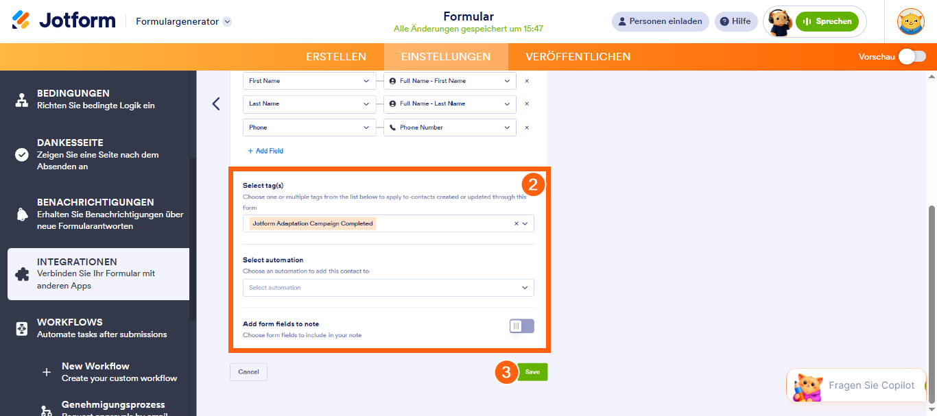 Wie Sie ActiveCampaign in Ihr Formular integrieren Image-6