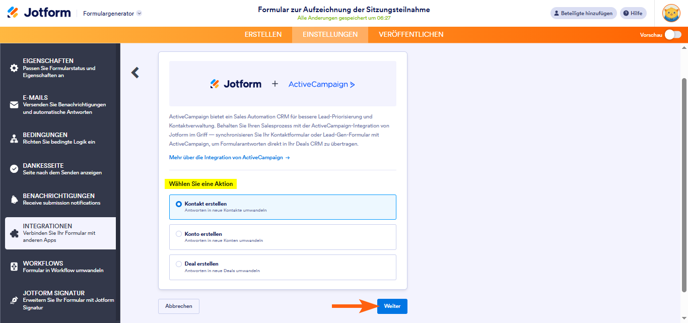 Wie Sie ActiveCampaign in Ihr Formular integrieren Image-3