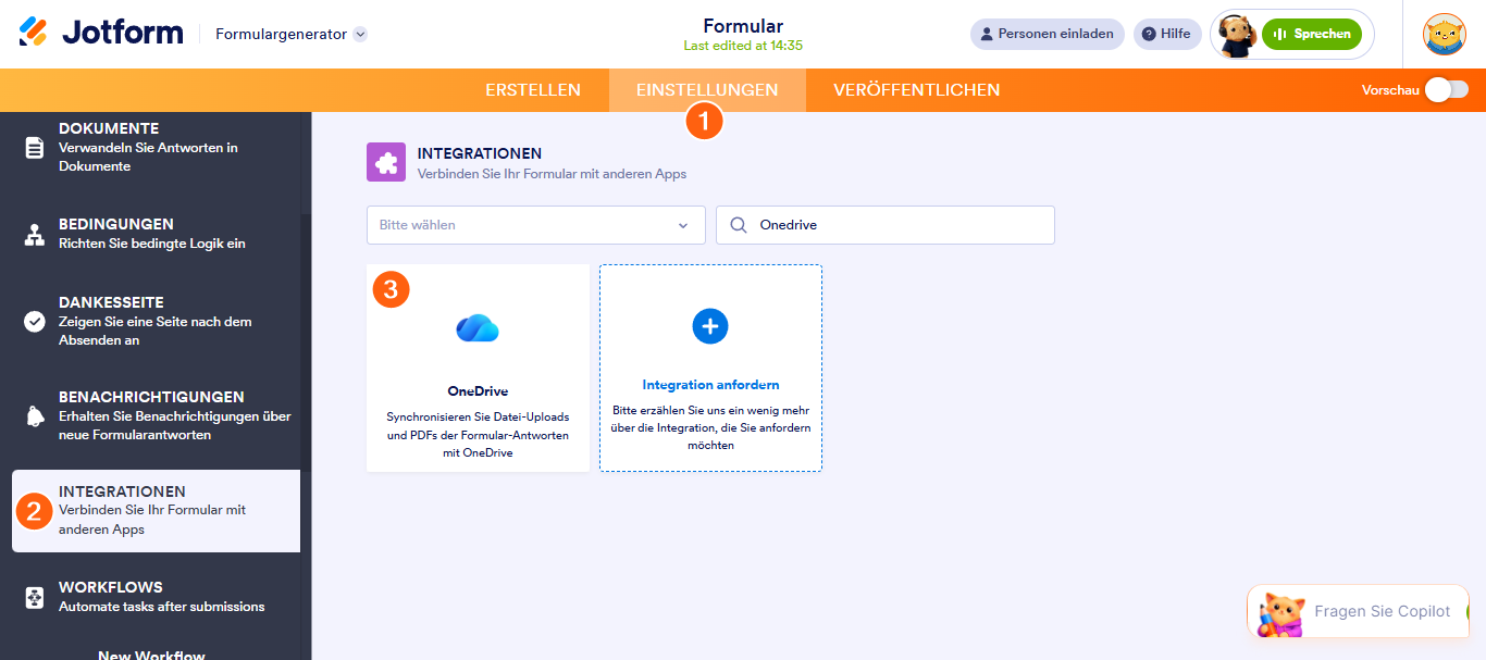 Wie Sie Jotform in OneDrive integrieren Image-1