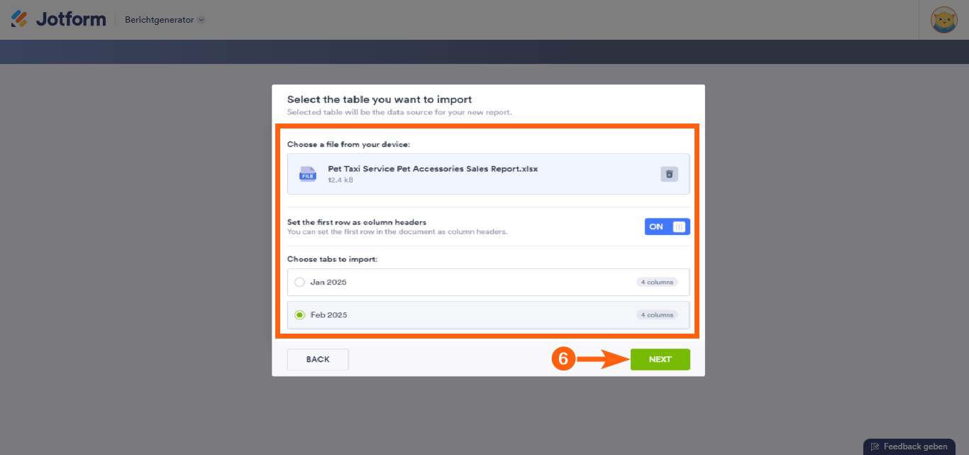 Wie Sie Ihre Excel- oder CSV-Dateidaten importieren, um einen visuellen Bericht zu erstellen Image-6