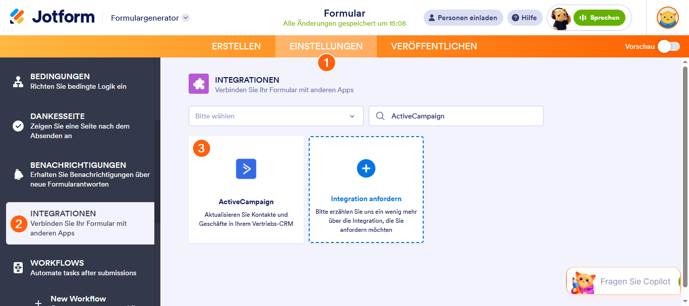 Wie Sie ActiveCampaign in Ihr Formular integrieren Image-1