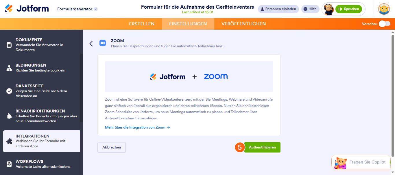 Wie Sie Jotform in Zoom integrieren Image-3